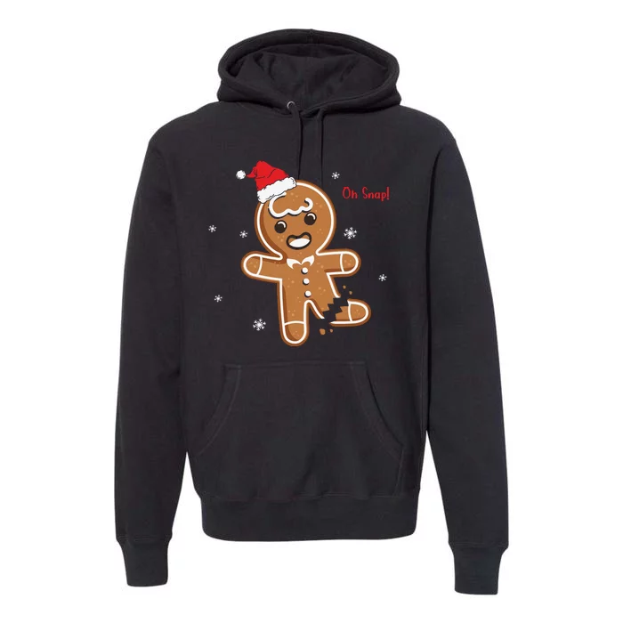 Gingerbread Man Oh Snap Christmas Cookie Costume Baking Team Premium Hoodie