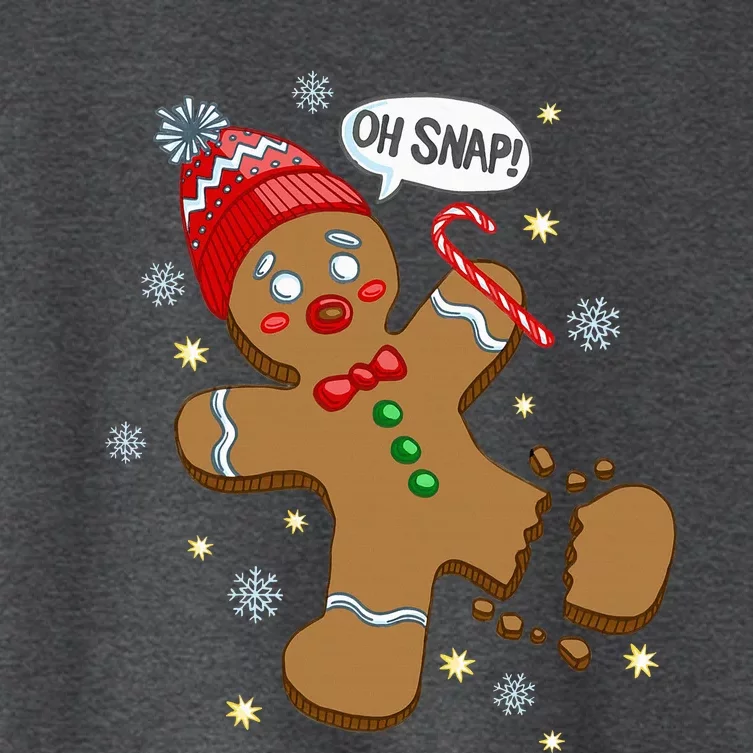 Gingerbread Man Oh Snap Christmas Women's Crop Top Tee