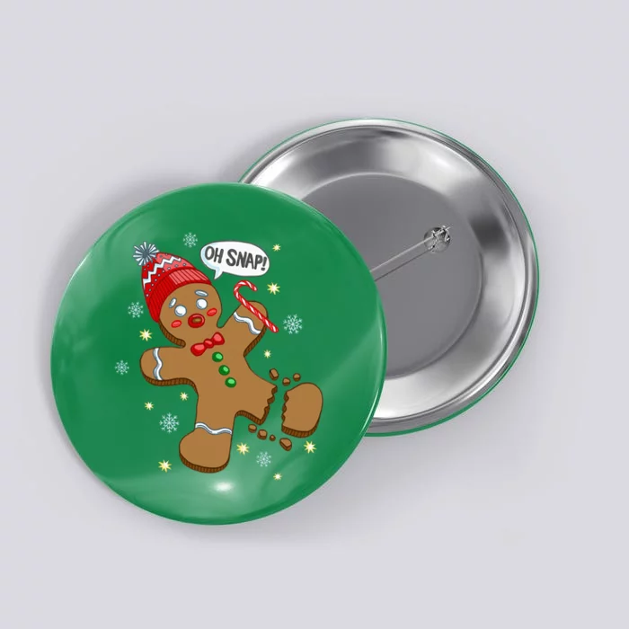 Gingerbread Man Oh Snap Christmas Button