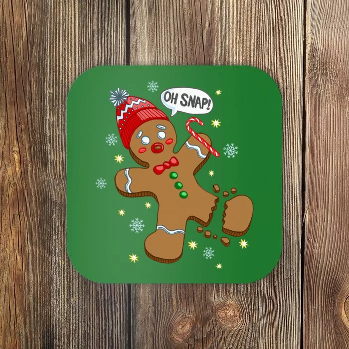 Gingerbread Man Oh Snap Christmas Coaster