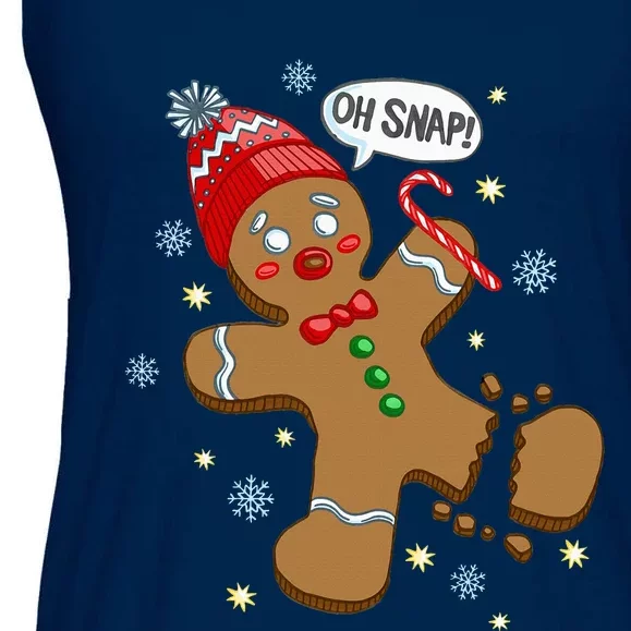 Gingerbread Man Oh Snap Christmas Ladies Essential Flowy Tank