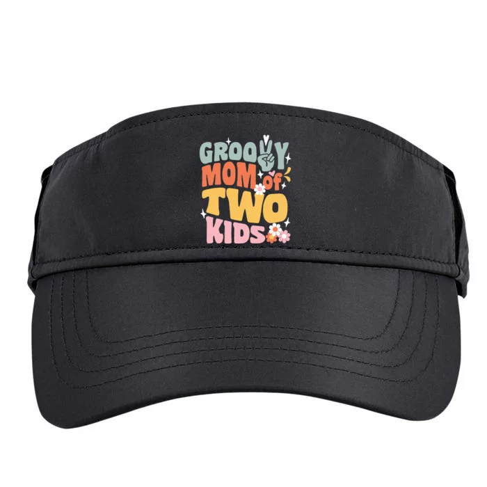 Groovy Mom of Two Retro Back To School Mother's Day Adult Drive Performance Visor