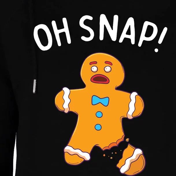 Gingerbread Man Oh Snap Christmas Funny Cookie Baking Gift Short Sleeve Womens Funnel Neck Pullover Hood