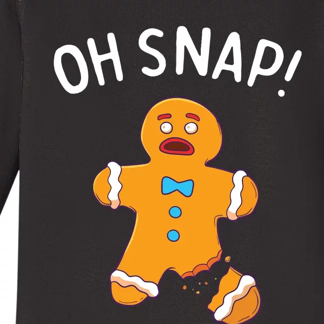 Gingerbread Man Oh Snap Christmas Funny Cookie Baking Gift Short Sleeve Baby Long Sleeve Bodysuit