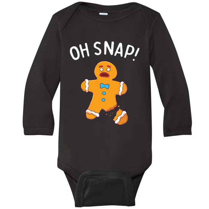 Gingerbread Man Oh Snap Christmas Funny Cookie Baking Gift Short Sleeve Baby Long Sleeve Bodysuit