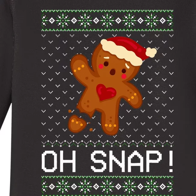 Gingerbread Man Oh Snap Christmas Cookie Baby Long Sleeve Bodysuit