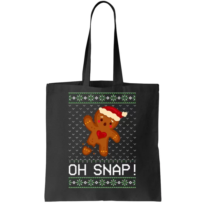 Gingerbread Man Oh Snap Christmas Cookie Tote Bag