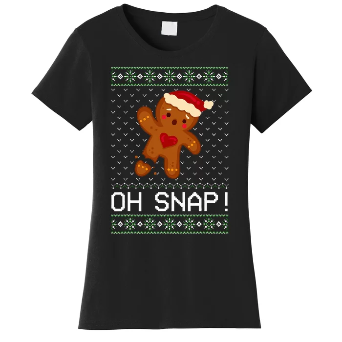 Gingerbread Man Oh Snap Christmas Cookie Women's T-Shirt