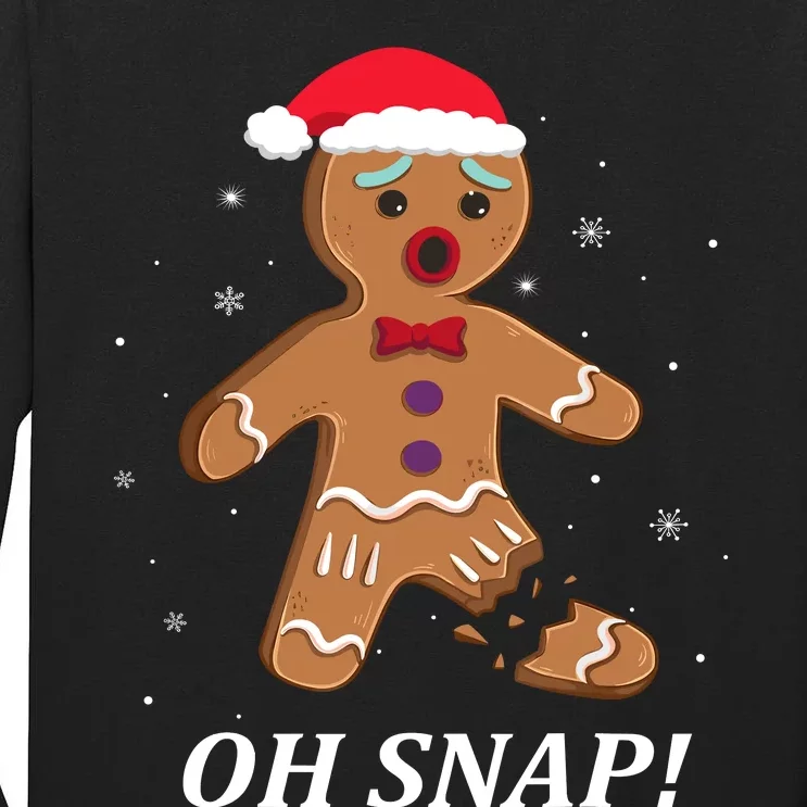 Gingerbread Man Oh Snap Christmas Cookie Costume Baking Team Tall Long Sleeve T-Shirt