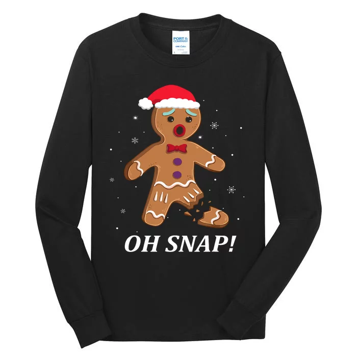 Gingerbread Man Oh Snap Christmas Cookie Costume Baking Team Tall Long Sleeve T-Shirt