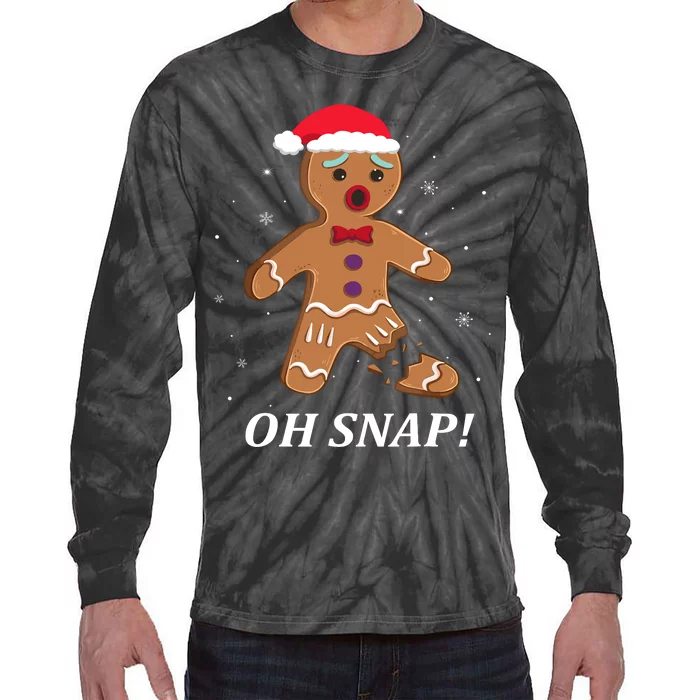 Gingerbread Man Oh Snap Christmas Cookie Costume Baking Team Tie-Dye Long Sleeve Shirt