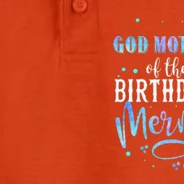 GOD MOTHER Of The Birthday Mermaid Matching Family Party Dry Zone Grid Performance Polo