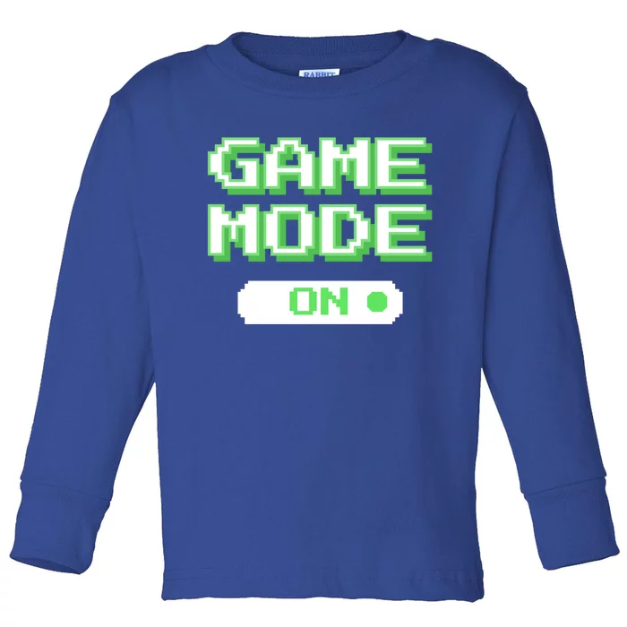 Game Mode On Funny Gamer Video Games Ugly Christmas Meme Great Gift Toddler Long Sleeve Shirt