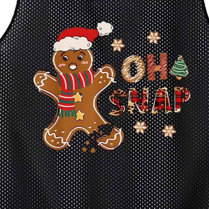 Gingerbread Man Oh Snap Christmas Funny Cookie Baking Mesh Reversible Basketball Jersey Tank