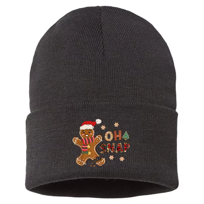 Gingerbread Man Oh Snap Christmas Funny Cookie Baking Sustainable Knit Beanie