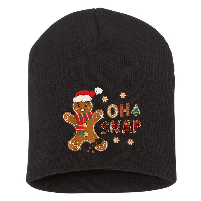 Gingerbread Man Oh Snap Christmas Funny Cookie Baking Short Acrylic Beanie