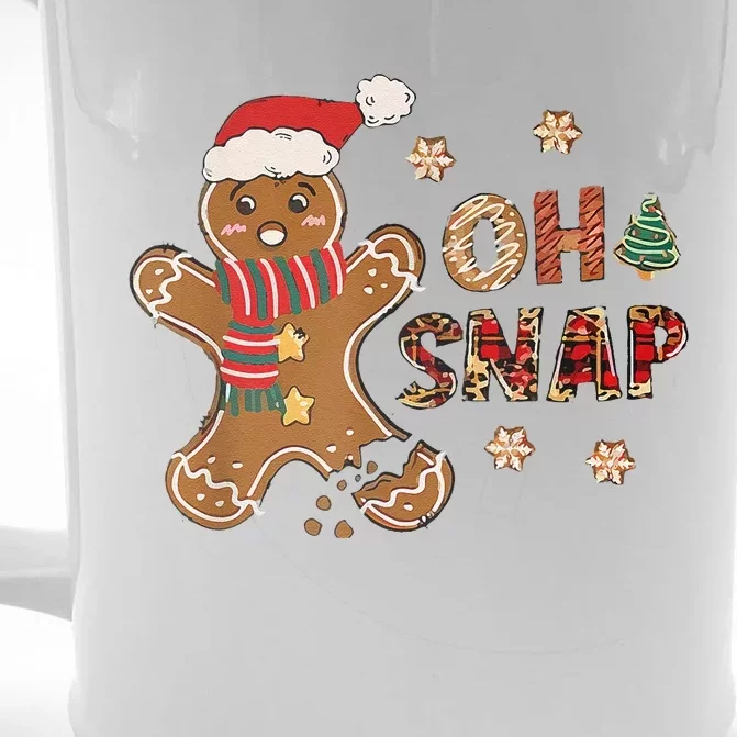 Gingerbread Man Oh Snap Christmas Funny Cookie Baking Front & Back Beer Stein