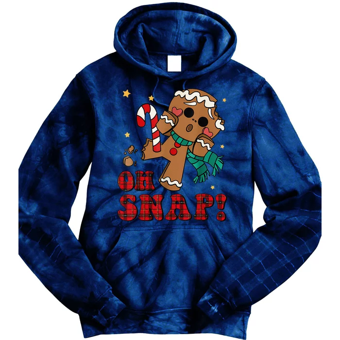 Gingerbread Man Oh Snap Christmas Funny Cookie Baking Tie Dye Hoodie