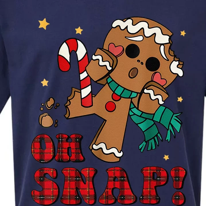 Gingerbread Man Oh Snap Christmas Funny Cookie Baking Sueded Cloud Jersey T-Shirt