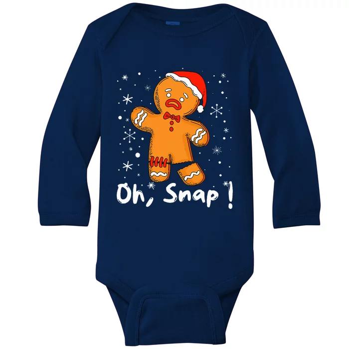 Gingerbread Man Oh Snap Christmas Cookie Costume Baking Team Baby Long Sleeve Bodysuit