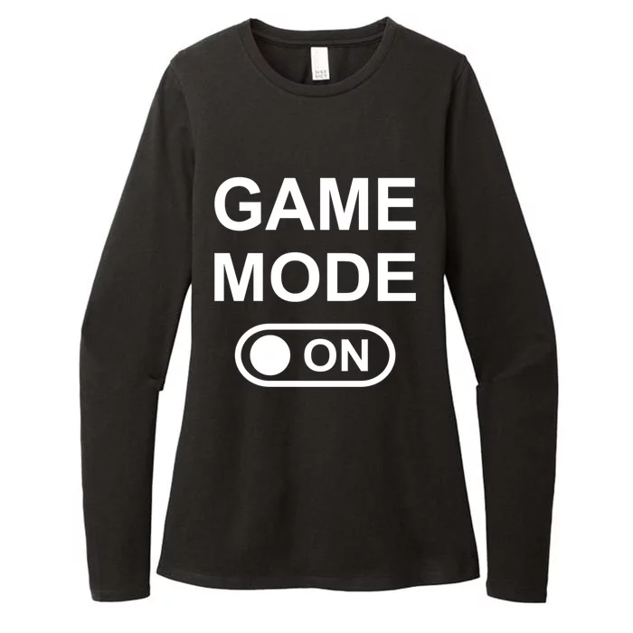 Game Mode On Funny Gaming Cool Gamer Simple Gift Womens CVC Long Sleeve Shirt