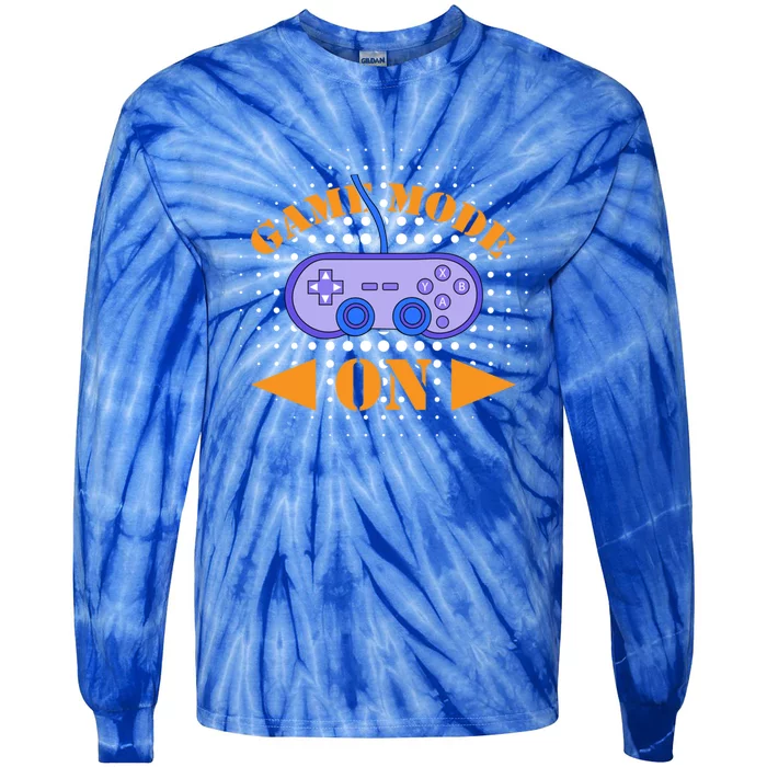 Game Mode On Gamer Gamer Funny Gaming Gift Tie-Dye Long Sleeve Shirt