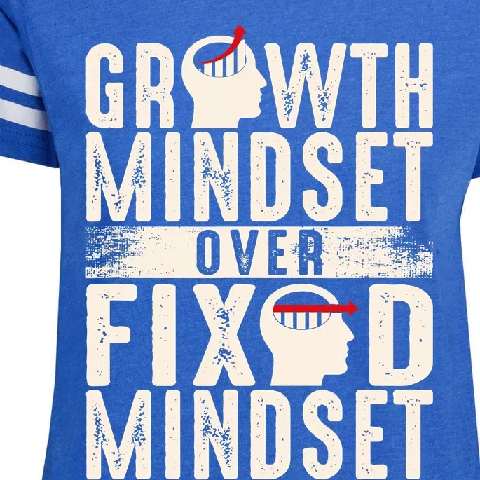 Growth Mindset Over Fixed Mindset Gift Idea Enza Ladies Jersey Football T-Shirt