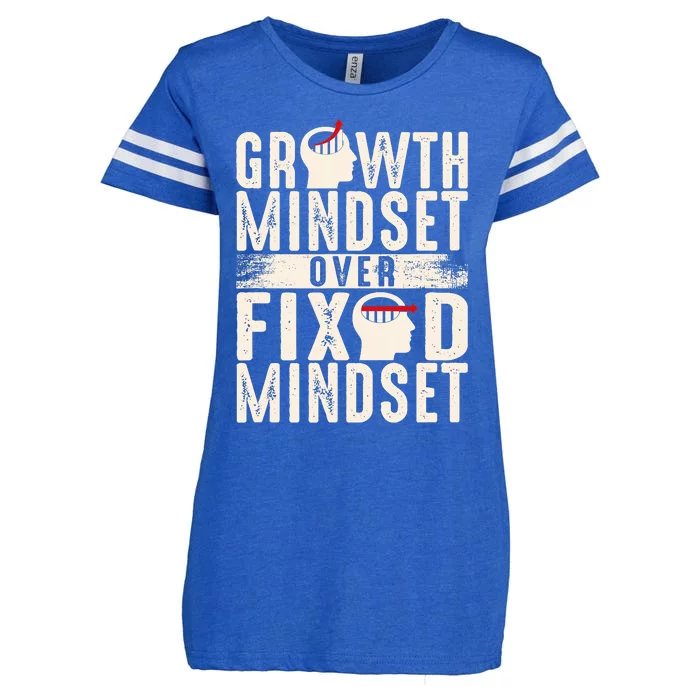 Growth Mindset Over Fixed Mindset Gift Idea Enza Ladies Jersey Football T-Shirt