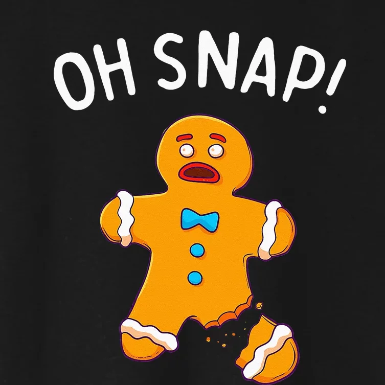 Gingerbread Man Oh Snap Christmas Funny Cookie Baking Gift Women's Crop Top Tee