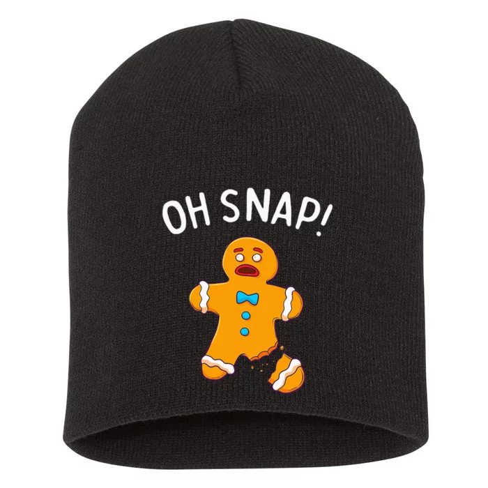 Gingerbread Man Oh Snap Christmas Funny Cookie Baking Gift Short Acrylic Beanie