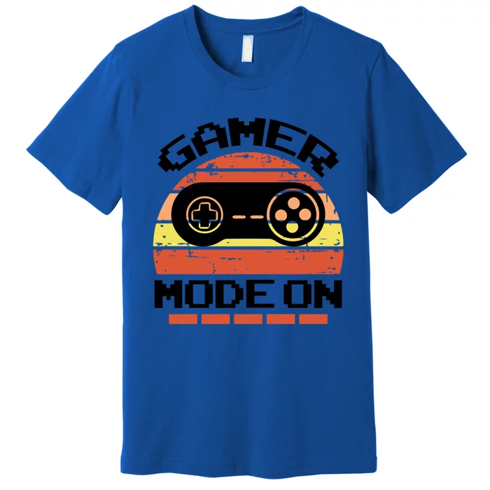 Gamer Mode On Level Up Gaming Culture Merch Video Games Cute Gift Premium T-Shirt