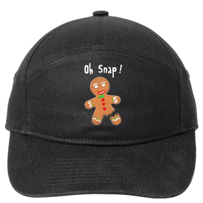 Gingerbread Man Oh Snap Christmas Cookie Costume Baking Team 7-Panel Snapback Hat