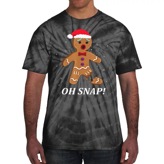 Gingerbread Man Oh Snap Christmas Cookie Costume Baking Team Tie-Dye T-Shirt