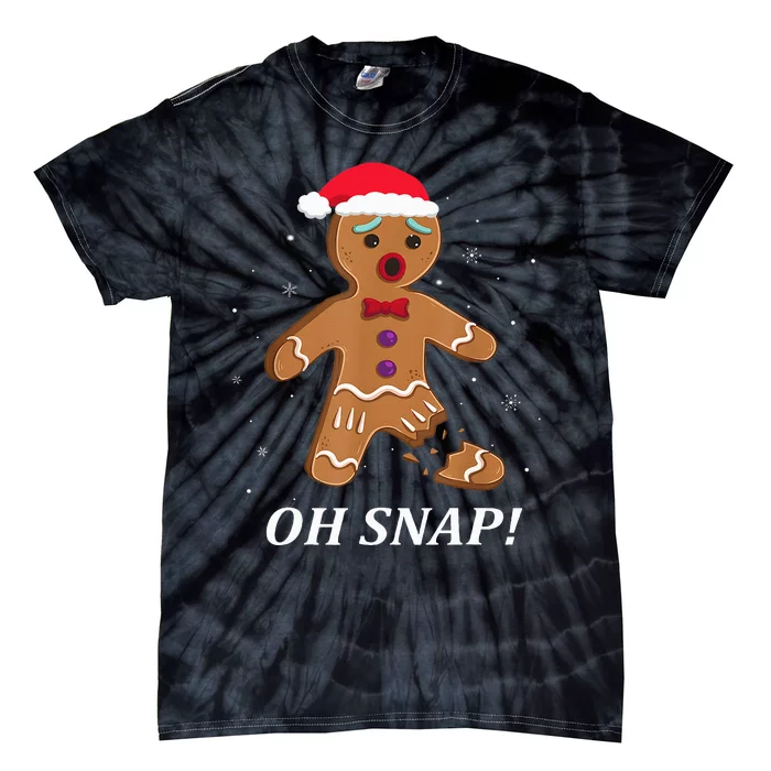 Gingerbread Man Oh Snap Christmas Cookie Costume Baking Team Tie-Dye T-Shirt