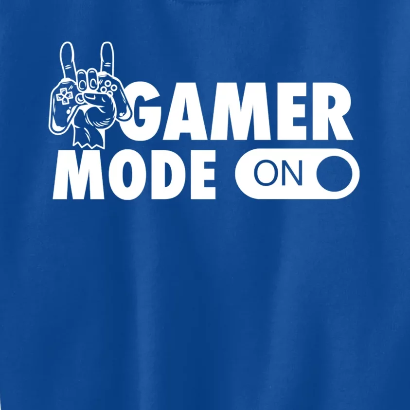 Gamer Mode On Cool Gamer Christmas Gift Cool Gift Kids Sweatshirt