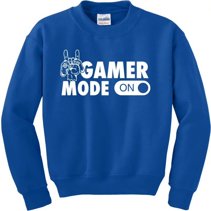 Gamer Mode On Cool Gamer Christmas Gift Cool Gift Kids Sweatshirt