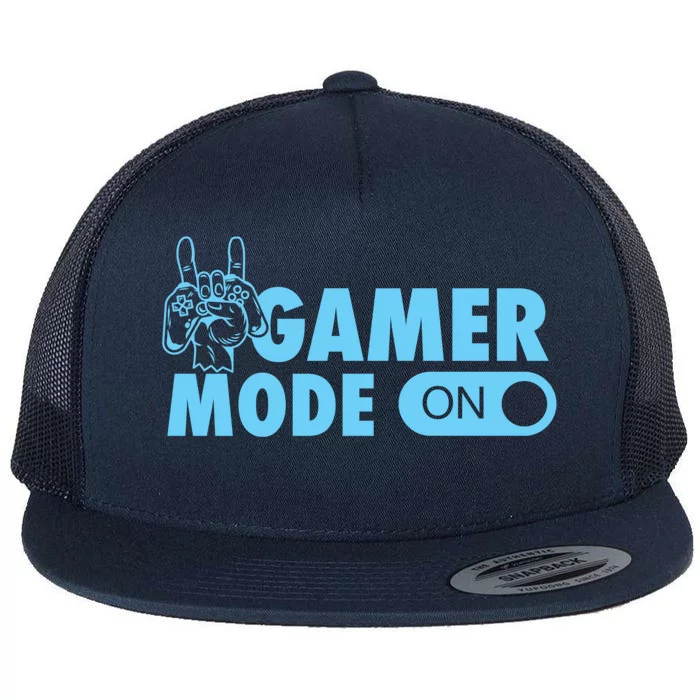 Gamer Mode On Cool Gamer Christmas Gift Flat Bill Trucker Hat