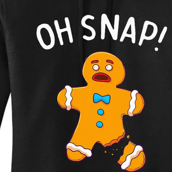 Gingerbread Man Oh Snap Christmas Funny Cookie Baking Gift Short Sleeve Women's Pullover Hoodie