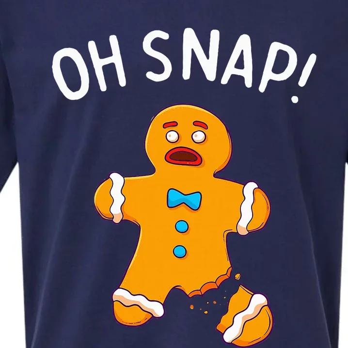 Gingerbread Man Oh Snap Christmas Funny Cookie Baking Gift Short Sleeve Sueded Cloud Jersey T-Shirt