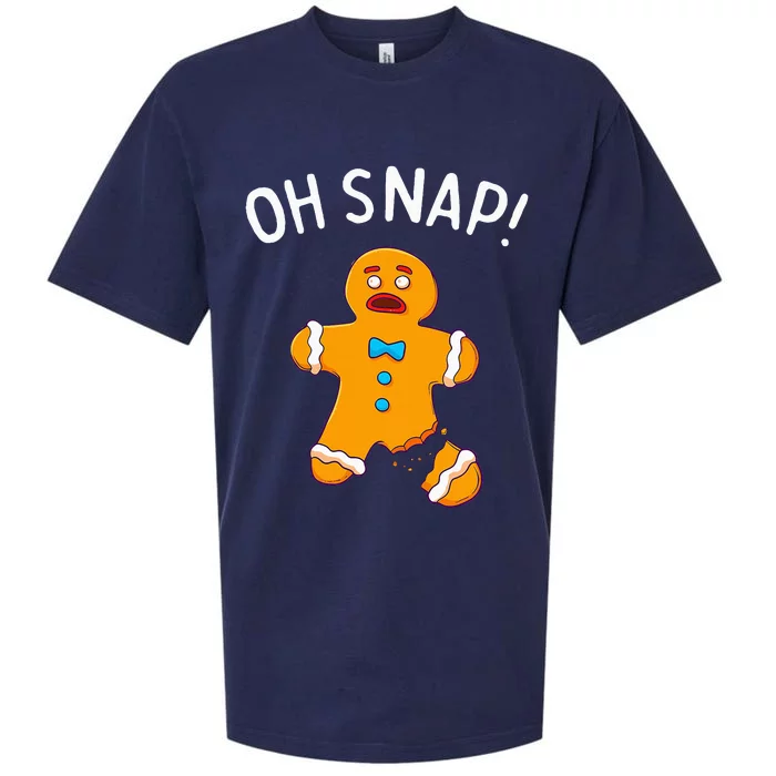 Gingerbread Man Oh Snap Christmas Funny Cookie Baking Gift Short Sleeve Sueded Cloud Jersey T-Shirt