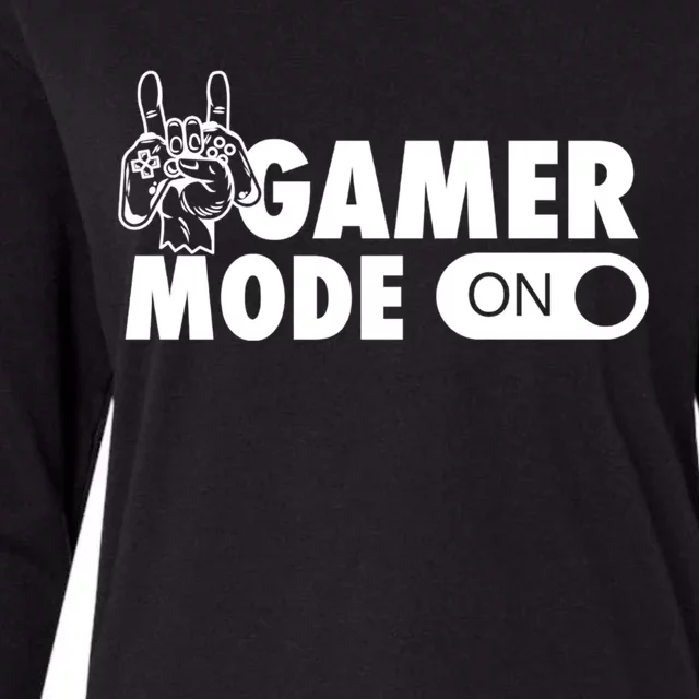 Gamer Mode On Awesome Video Game Convention Merch Gift Womens Cotton Relaxed Long Sleeve T-Shirt