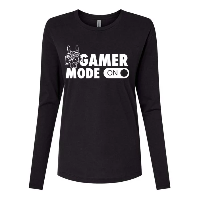 Gamer Mode On Awesome Video Game Convention Merch Gift Womens Cotton Relaxed Long Sleeve T-Shirt