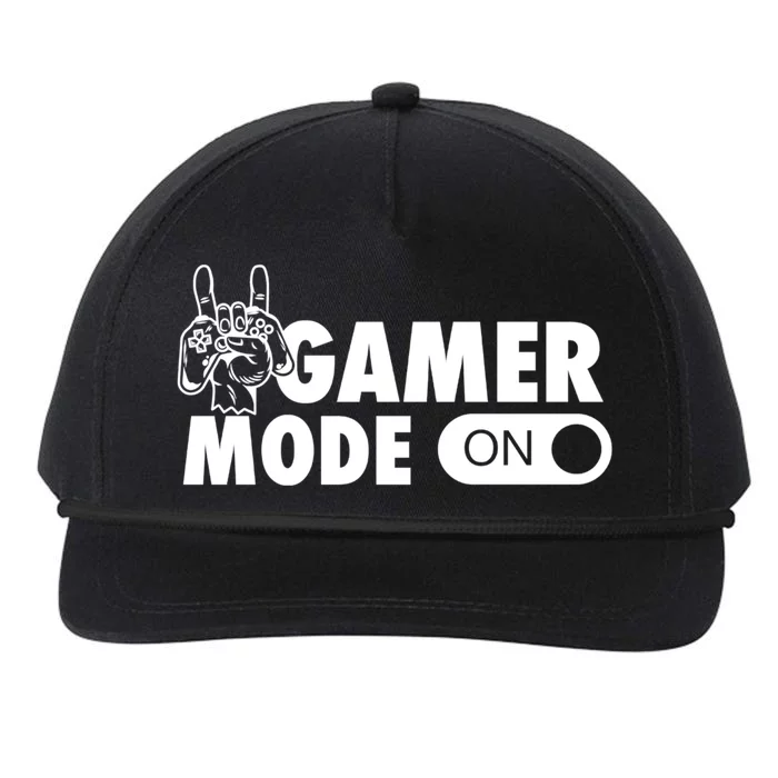 Gamer Mode On Awesome Video Game Convention Merch Gift Snapback Five-Panel Rope Hat