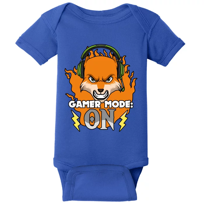 Gamer Mode On Funny Video Gamer Console Gaming Humor Funny Gift Baby Bodysuit