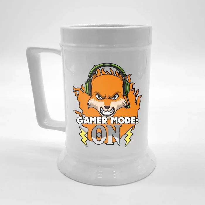 Gamer Mode On Funny Video Gamer Console Gaming Humor Funny Gift Front & Back Beer Stein