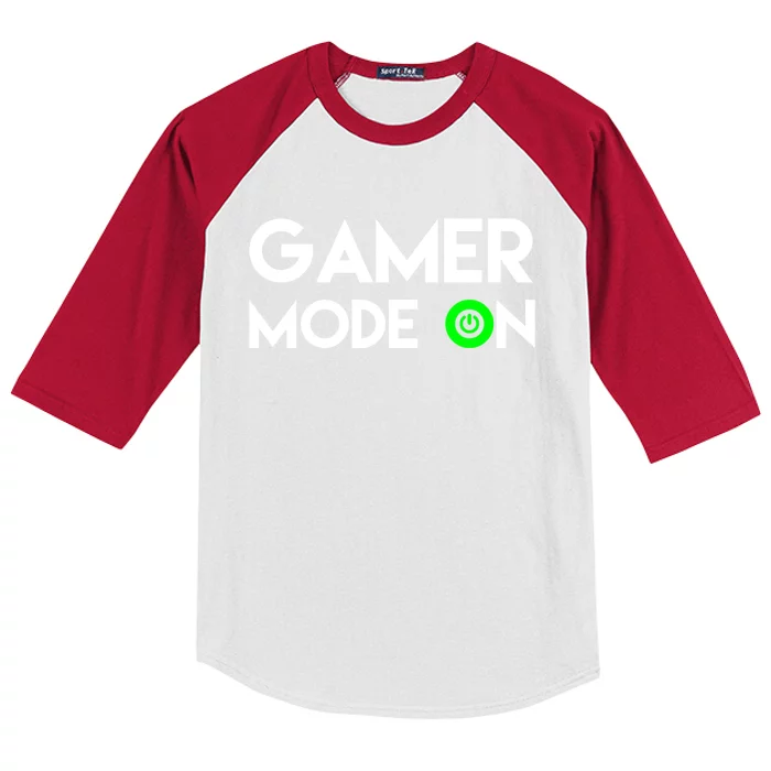 Gamer Mode On Clothes Heartbeat Play Video Games Controller Meaningful Gift Kids Colorblock Raglan Jersey