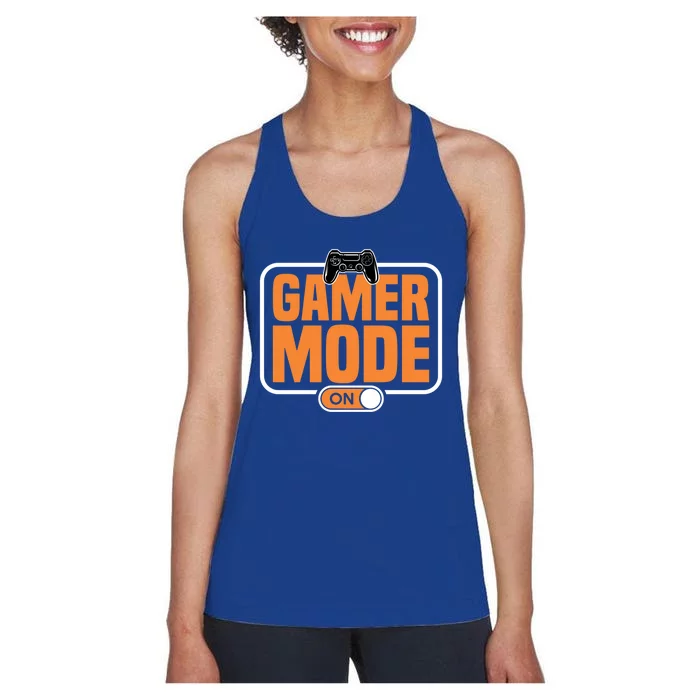 Gamer Mode On For Video Gamer Cool Gift Women's Racerback Tank