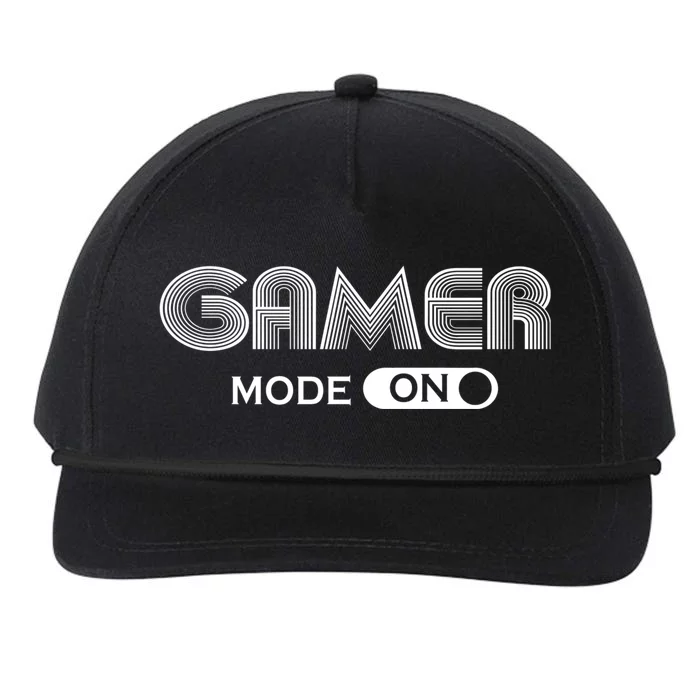 Gamer Mode On Video Game Games Retro Funny Gift Snapback Five-Panel Rope Hat