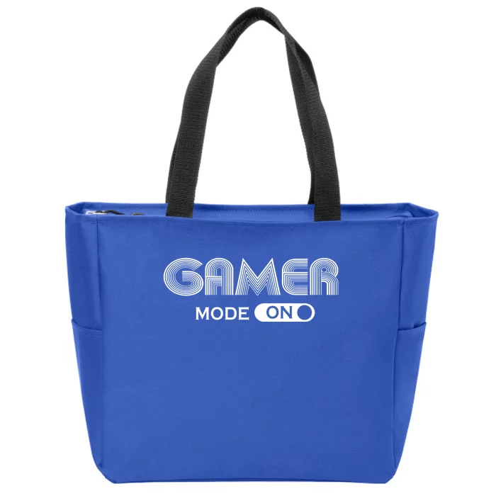 Gamer Mode On Video Game Games Retro Funny Gift Zip Tote Bag