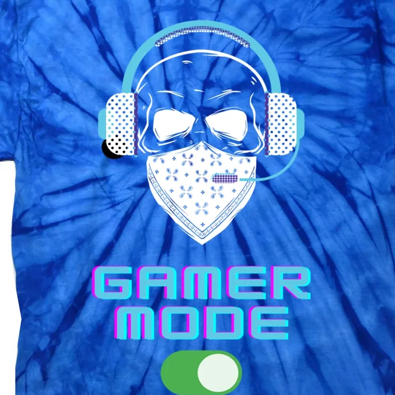 Gamer Mode On Headset Mask Skeleton Gift Tie-Dye T-Shirt